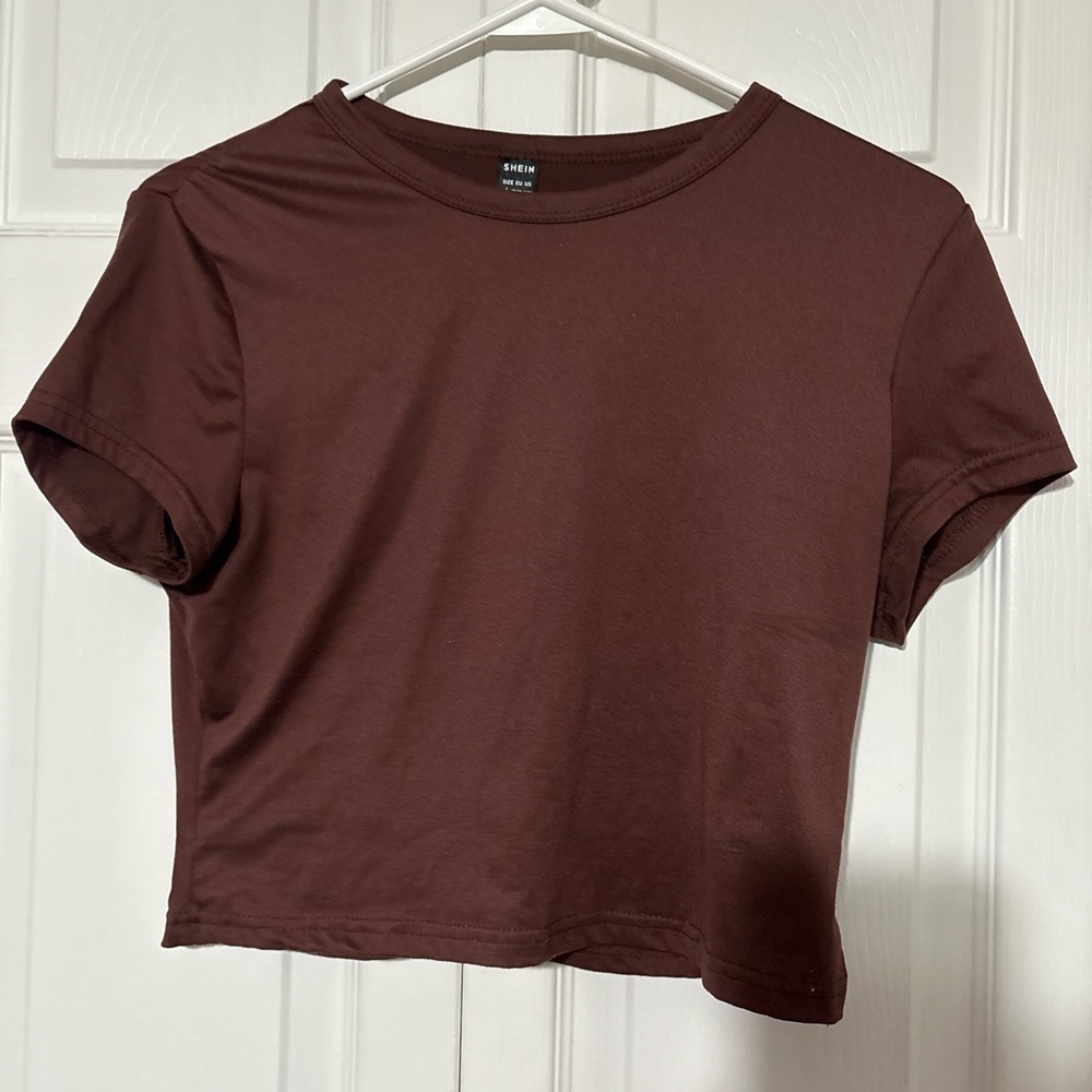 SHEIN Chocolate Brown Crop Top